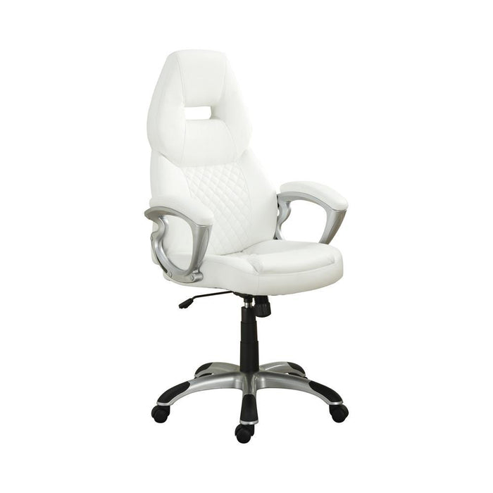Bruce Adjustable Height Office Chair White and Silver - Home Discount Furniture - NJ-linden