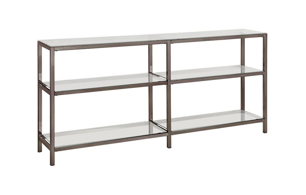 Kate 2-tier Bookcase Black Nickel - Home Discount Furniture - NJ-linden
