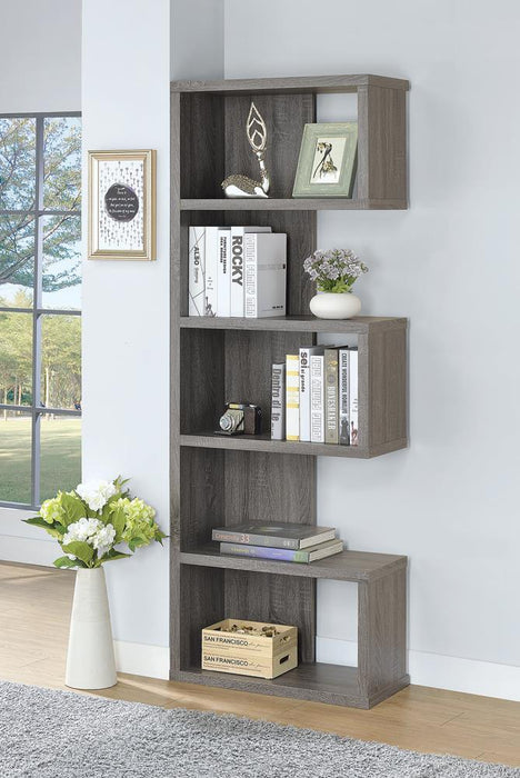 Joey 5-tier Bookcase Weathered Grey - Home Discount Furniture - NJ-linden