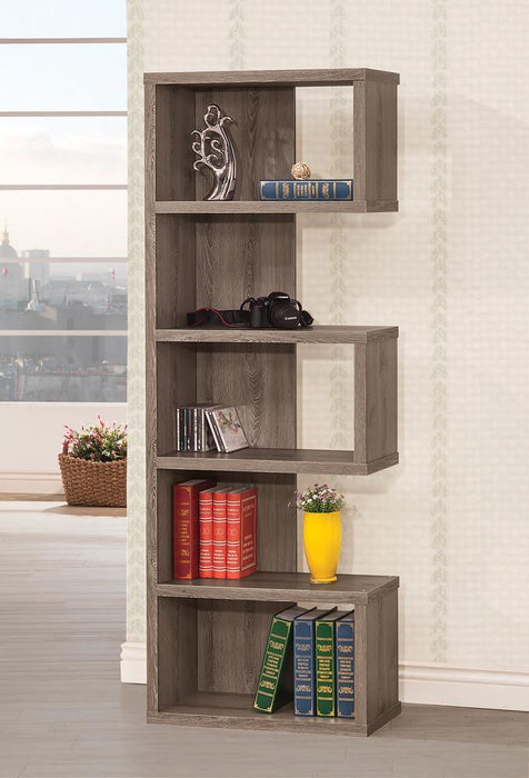 Joey 5-tier Bookcase Weathered Grey - Home Discount Furniture - NJ-linden