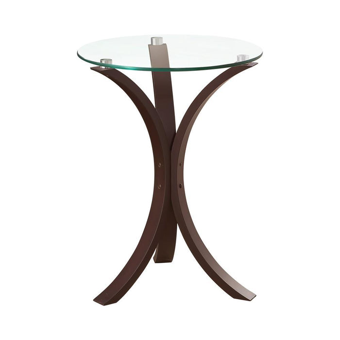Edgar Round Accent Table Cappuccino - Home Discount Furniture - NJ-linden