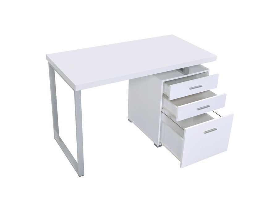 Brennan 3-drawer Office Desk White - Home Discount Furniture - NJ-linden