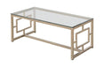 Merced Rectangle Glass Top Coffee Table Nickel - Home Discount Furniture - NJ-linden