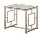 Merced Square Tempered Glass Top End Table Nickel - Home Discount Furniture - NJ-linden