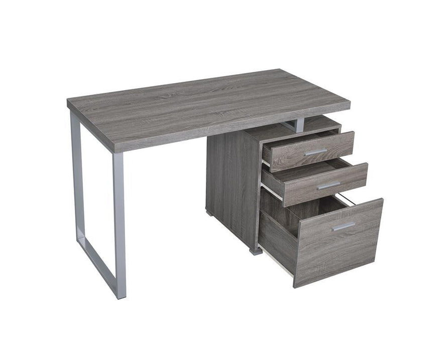 Brennan 3-drawer Office Desk Weathered Grey - Home Discount Furniture - NJ-linden