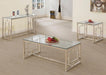 Merced Rectangle Glass Top Coffee Table Nickel - Home Discount Furniture - NJ-linden