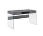 Dobrev 2-drawer Writing Desk Weathered Grey and Clear - Home Discount Furniture - NJ-linden