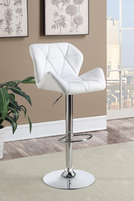Berrington Adjustable Bar Stools Chrome and White (Set of 2) - Home Discount Furniture - NJ-linden