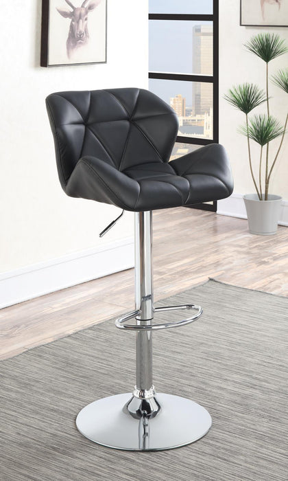 Berrington Adjustable Bar Stools Chrome and Black (Set of 2) - Home Discount Furniture - NJ-linden