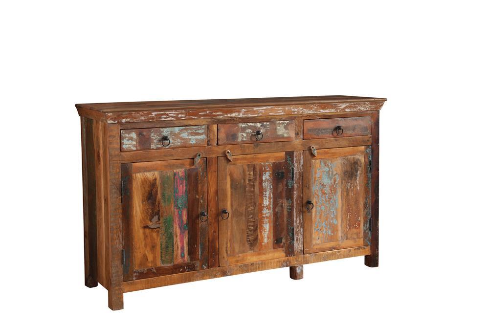 Henry 3-door Accent Cabinet Reclaimed Wood - Home Discount Furniture - NJ-linden