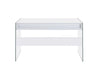 Dobrev 2-drawer Writing Desk Glossy White and Clear - Home Discount Furniture - NJ-linden