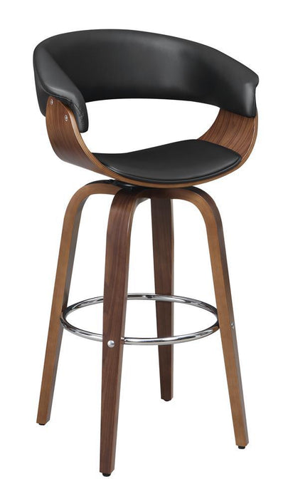Zion Upholstered Swivel Bar Stool Walnut and Black - Home Discount Furniture - NJ-linden