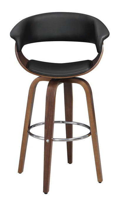 Zion Upholstered Swivel Bar Stool Walnut and Black - Home Discount Furniture - NJ-linden