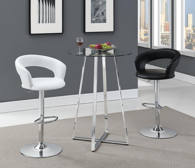 Zanella Glass Top Bar Table Chrome - Home Discount Furniture - NJ-linden