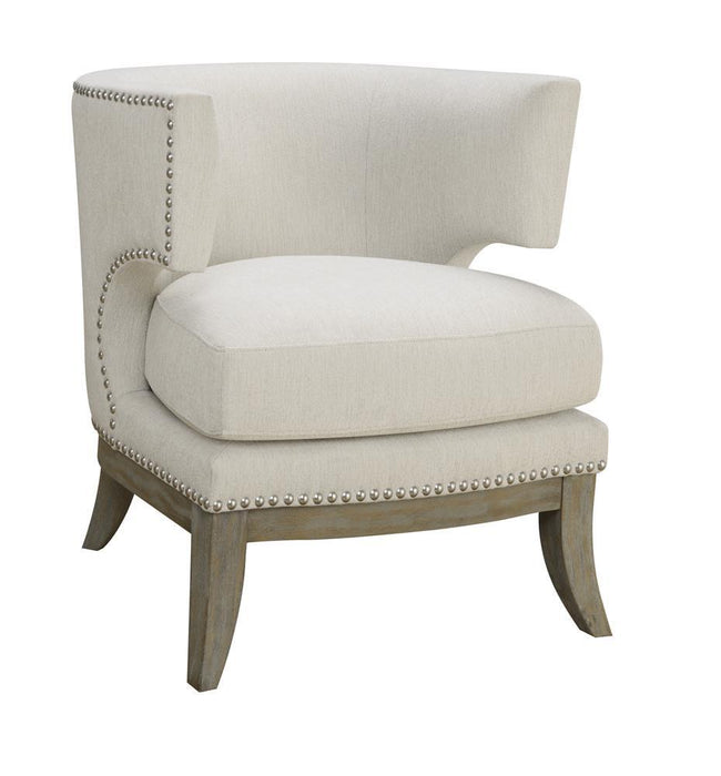 Jordan Dominic Barrel Back Accent Chair White and Weathered Grey - Home Discount Furniture - NJ-linden