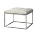 Swanson Upholstered Tufted Ottoman White and Chrome - Home Discount Furniture - NJ-linden