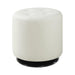 Bowman Round Upholstered Ottoman White - Home Discount Furniture - NJ-linden