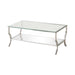 Saide Rectangular Coffee Table with Mirrored Shelf Chrome - Home Discount Furniture - NJ-linden
