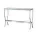 Saide Rectangular Sofa Table with Mirrored Shelf Chrome - Home Discount Furniture - NJ-linden