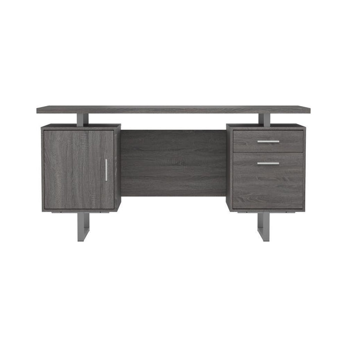 Lawtey Floating Top Office Desk Weathered Grey - Home Discount Furniture - NJ-linden