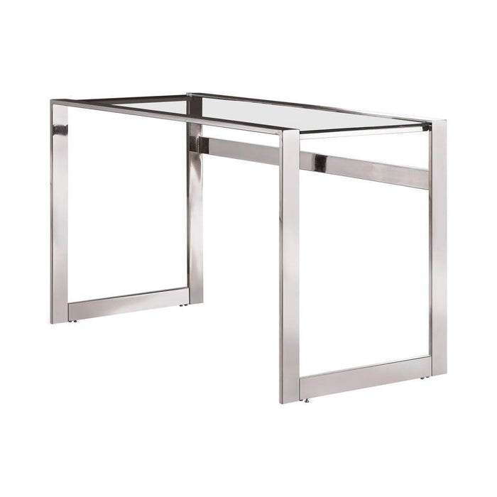Hartford Glass Top Writing Desk Chrome - Home Discount Furniture - NJ-linden