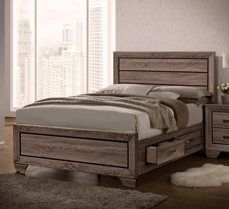 Kauffman California King Panel Bed Washed Taupe - Home Discount Furniture - NJ-linden