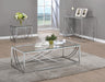 Lille Glass Top Rectangular Coffee Table Accents Chrome - Home Discount Furniture - NJ-linden