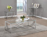 Lille Glass Top Rectangular Sofa Table Accents Chrome - Home Discount Furniture - NJ-linden