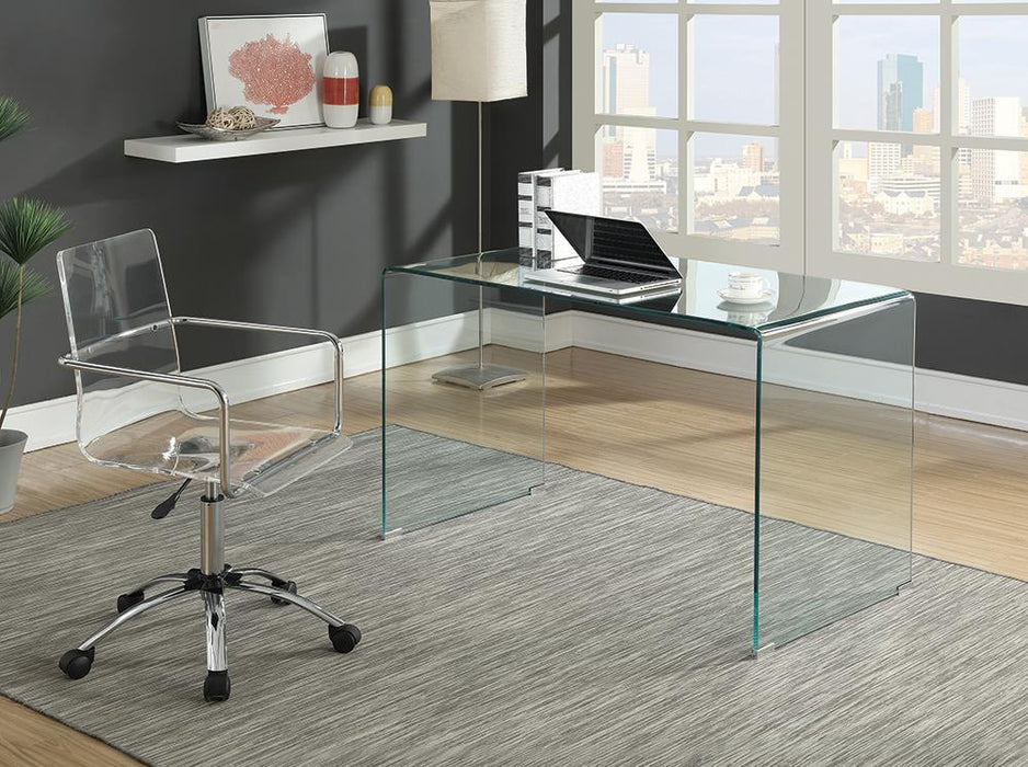 Ripley Glass Writing Desk Clear - Home Discount Furniture - NJ-linden