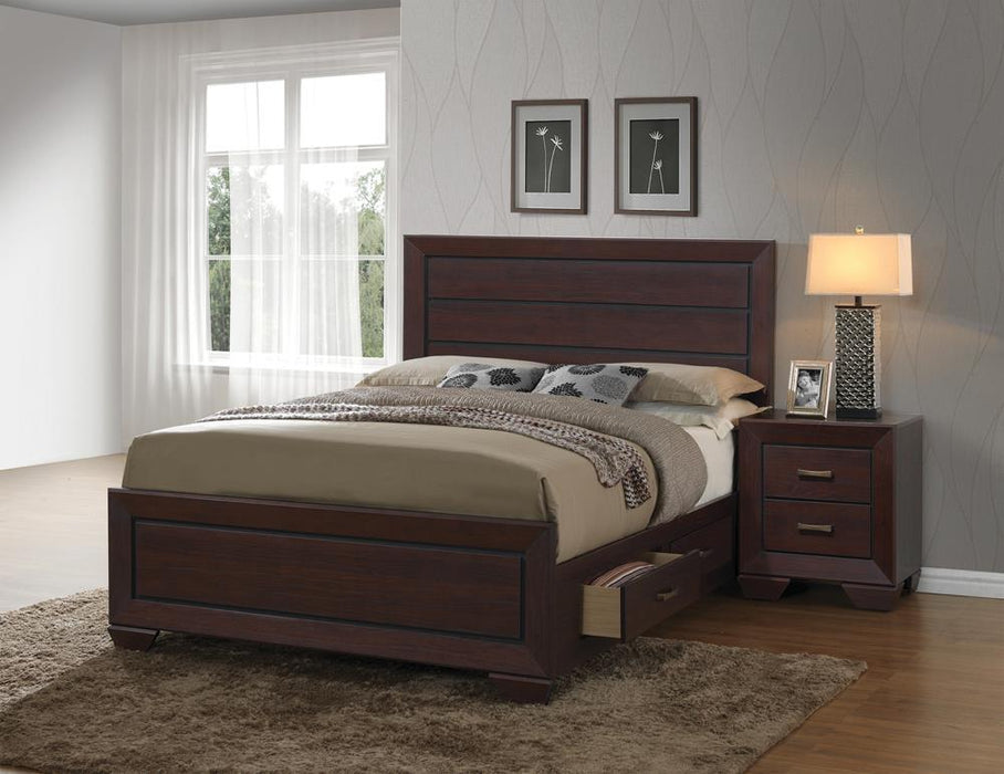 Kauffman Eastern King Panel Bed Dark Cocoa - Home Discount Furniture - NJ-linden