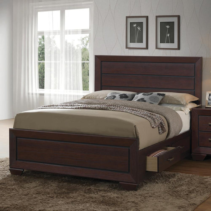 Kauffman Queen Panel Bed Dark Cocoa - Home Discount Furniture - NJ-linden