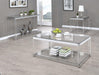 Anne End Table with Lower Shelf Chrome and Clear - Home Discount Furniture - NJ-linden