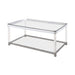 Anne Coffee Table with Lower Shelf Chrome and Clear - Home Discount Furniture - NJ-linden