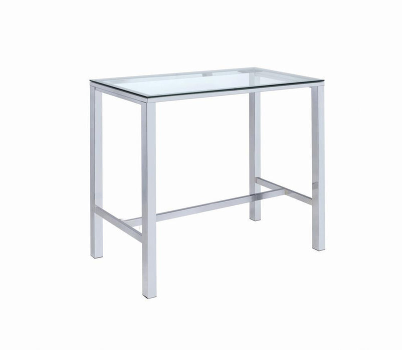 Tolbert Bar Table with Glass Top Chrome - Home Discount Furniture - NJ-linden