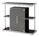 Zinnia 2-tier Bar Unit Glossy Black and White - Home Discount Furniture - NJ-linden