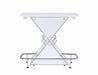 Atoka X-shaped Bar Unit with Wine Bottle Storage Glossy White - Home Discount Furniture - NJ-linden