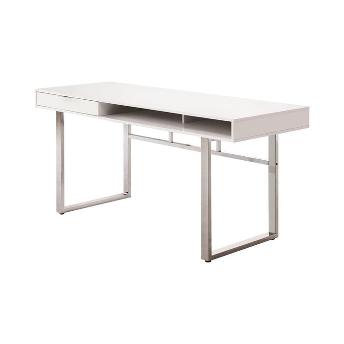 Whitman 4-drawer Writing Desk Glossy White - Home Discount Furniture - NJ-linden