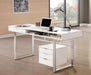 Whitman 4-drawer Writing Desk Glossy White - Home Discount Furniture - NJ-linden