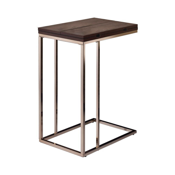 Pedro Expandable Top Accent Table Chestnut and Chrome - Home Discount Furniture - NJ-linden