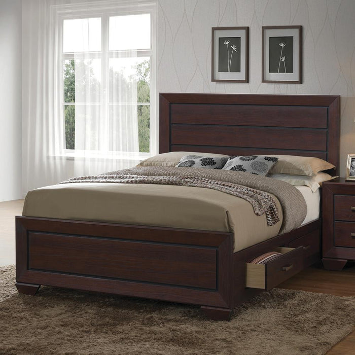 Kauffman California King Panel Bed Dark Cocoa - Home Discount Furniture - NJ-linden