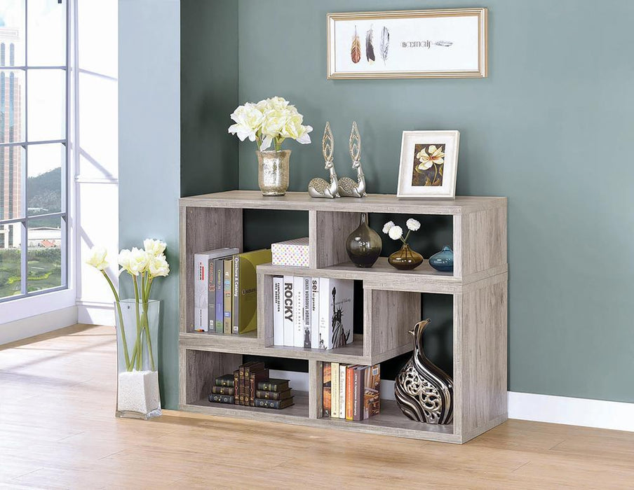 Velma Convertable Bookcase and TV Console Grey Driftwood - Home Discount Furniture - NJ-linden