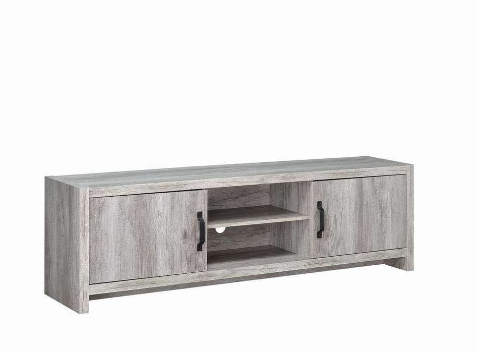 Burke 2-door TV Console Grey Driftwood - Home Discount Furniture - NJ-linden