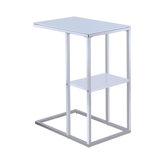 Daisy 1-shelf Accent Table Chrome and White - Home Discount Furniture - NJ-linden
