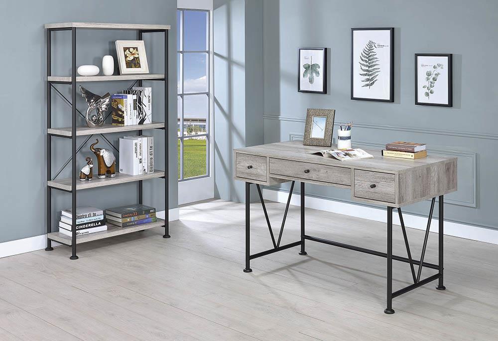 Analiese 4-shelf Bookcase Grey Driftwood - Home Discount Furniture - NJ-linden