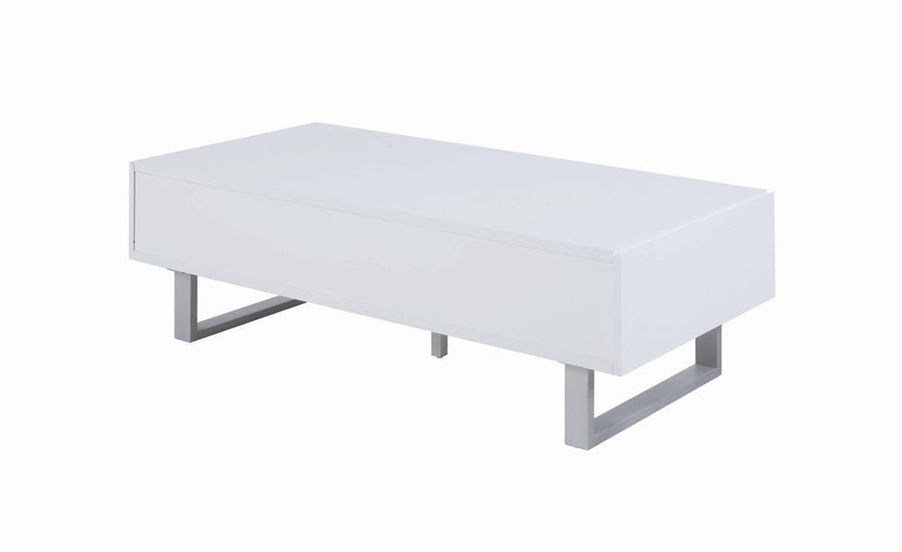 Atchison 2-drawer Coffee Table High Glossy White - Home Discount Furniture - NJ-linden