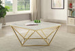 Elana Rectangle 2-shelf Coffee Table Glossy White - Home Discount Furniture - NJ-linden