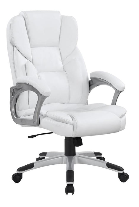 Kaffir Adjustable Height Office Chair White and Silver - Home Discount Furniture - NJ-linden