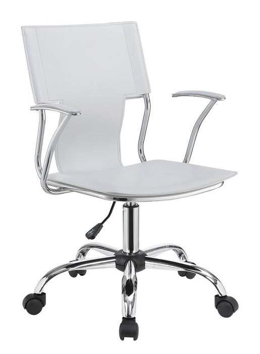 Himari Adjustable Height Office Chair White and Chrome - Home Discount Furniture - NJ-linden