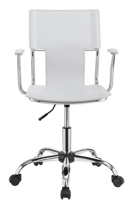 Himari Adjustable Height Office Chair White and Chrome - Home Discount Furniture - NJ-linden