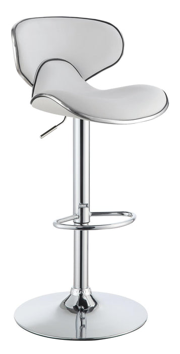 Edenton Upholstered Adjustable Height Bar Stools White and Chrome (Set of 2) - Home Discount Furniture - NJ-linden